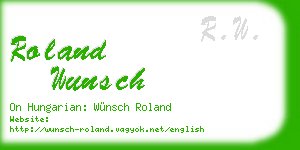 roland wunsch business card
